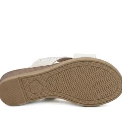 Wide Fit Cross Strap Mule Sandals - White