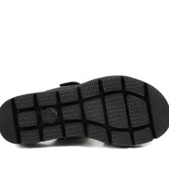 Wide Fit Cushioned Buckled Sandals - Black