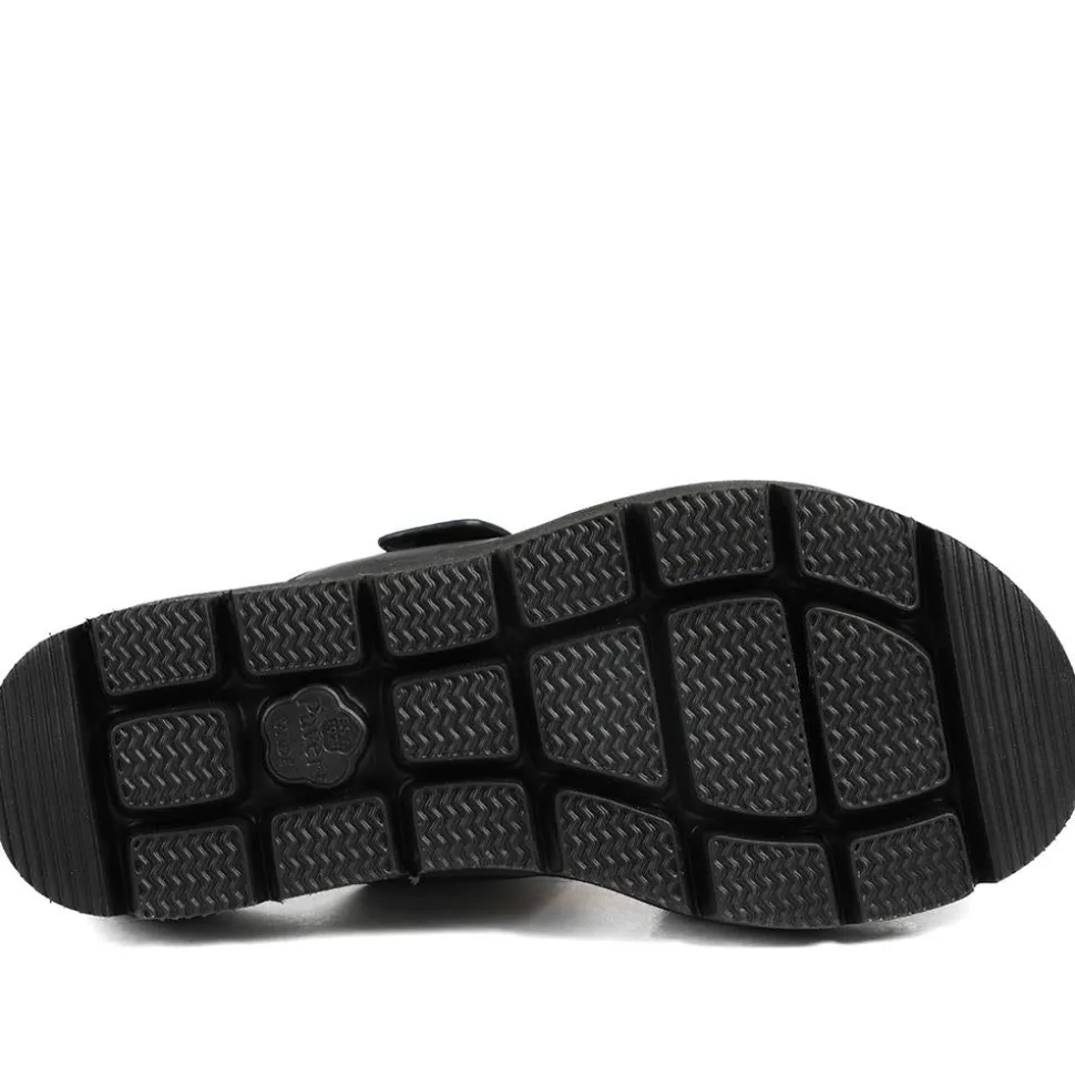 Wide Fit Cushioned Buckled Sandals - Black