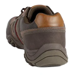 Wide Fit Cushioned Rugged Lace Up Shoes - Brown