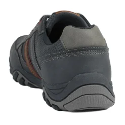 Wide Fit Cushioned Rugged Lace Up Shoes - Navy