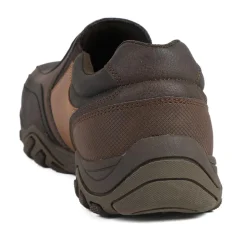 Wide Fit Cushioned Slip On Shoes - Brown