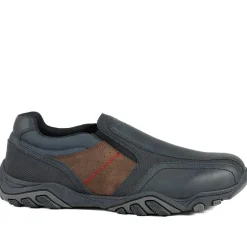 Wide Fit Cushioned Slip On Shoes - Navy