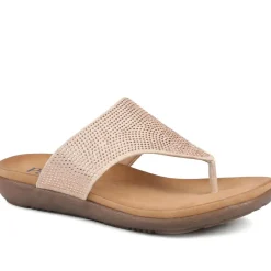Wide Fit Cushioned Toe Post Sandals - Blush