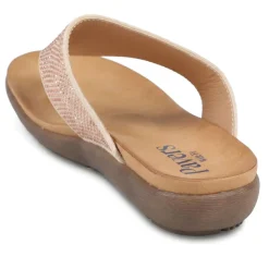 Wide Fit Cushioned Toe Post Sandals - Blush