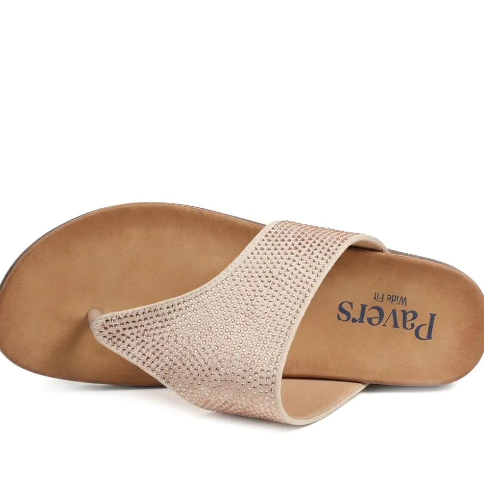 Wide Fit Cushioned Toe Post Sandals - Blush