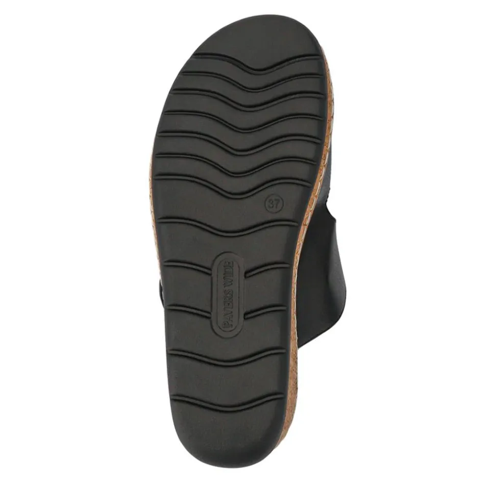 Wide Fit Dual-Fasten Mules - Black