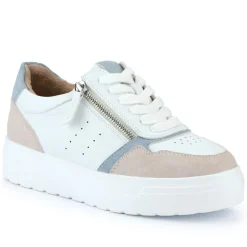 Wide-Fit Dual-Fasten Platform Trainers - White