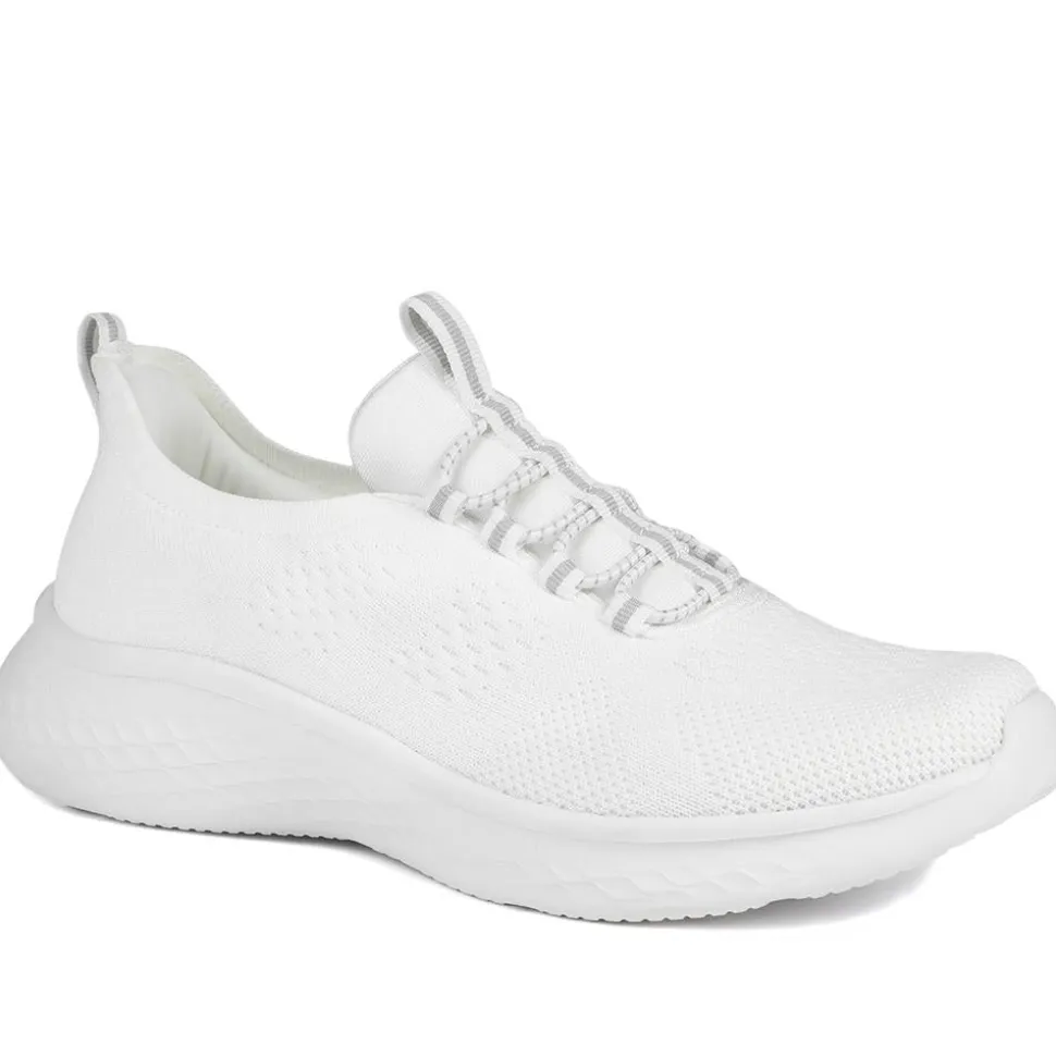 Wide Fit Easy Step In Bungee Lace Trainers - White