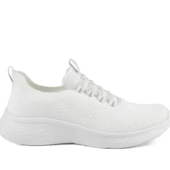 Wide Fit Easy Step In Bungee Lace Trainers - White