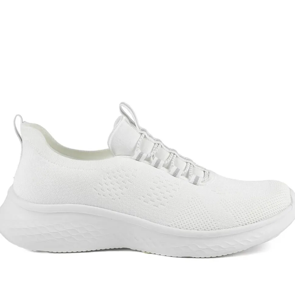 Wide Fit Easy Step In Bungee Lace Trainers - White