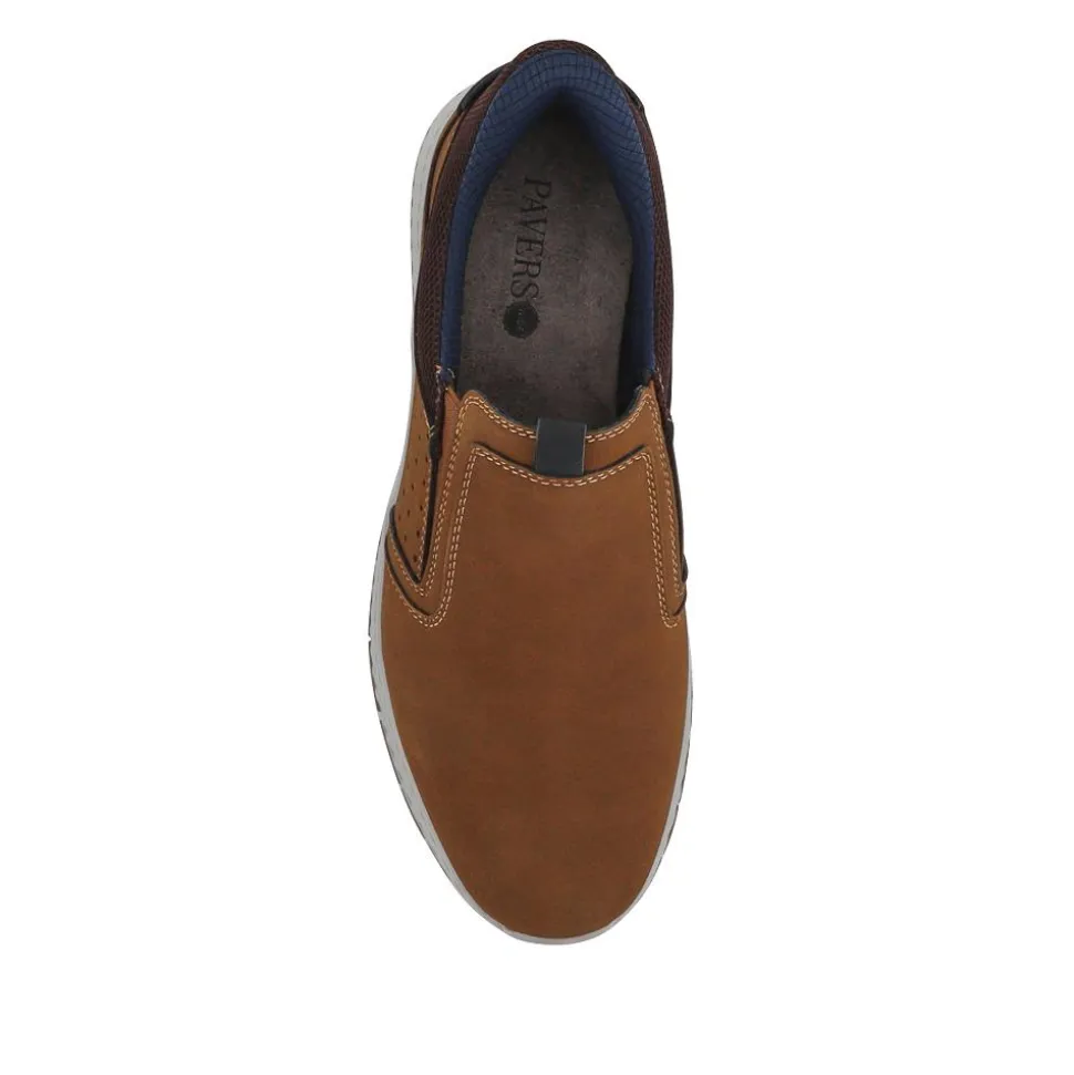 Wide Fit Elasticated Slip-On Shoes - Brown