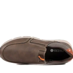 Wide-Fit Elasticated Slip On Shoes - Dark Brown