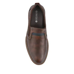 Wide Fit Elasticated Slip-On Shoes - Dark Brown