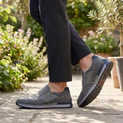 Wide Fit Elasticated Slip On Shoes - Grey