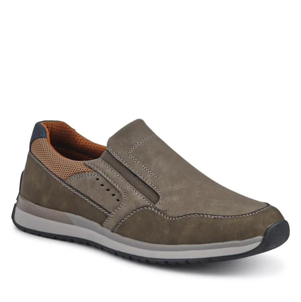 Wide Fit Elasticated Slip On Shoes - Khaki