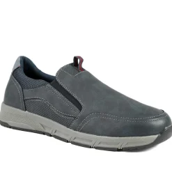 Wide-Fit Elasticated Slip On Shoes - Navy