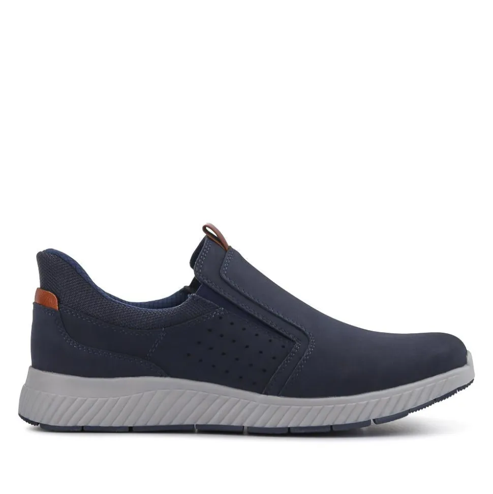 Wide Fit Elasticated Slip-On Shoes - Navy