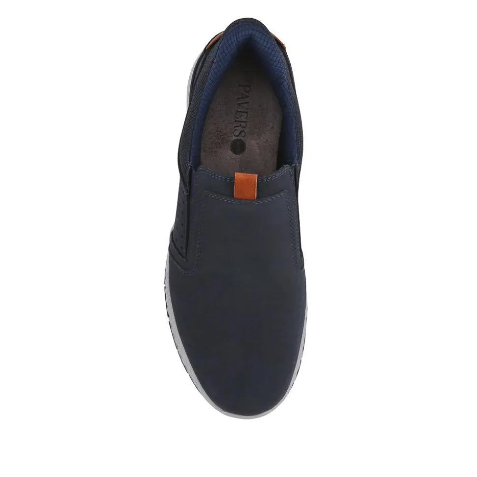 Wide Fit Elasticated Slip-On Shoes - Navy