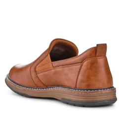Wide Fit Elasticated Slip-On Shoes - Tan