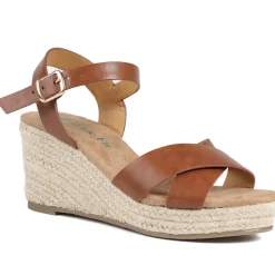 Wide Fit Espadrille Wedge Sandals - Tan