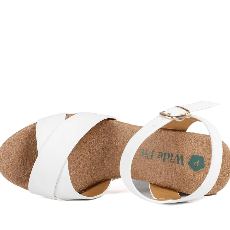 Wide Fit Espadrille Wedge Sandals - White