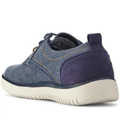 Wide-Fit Fabric Lace-Up Shoes - Navy