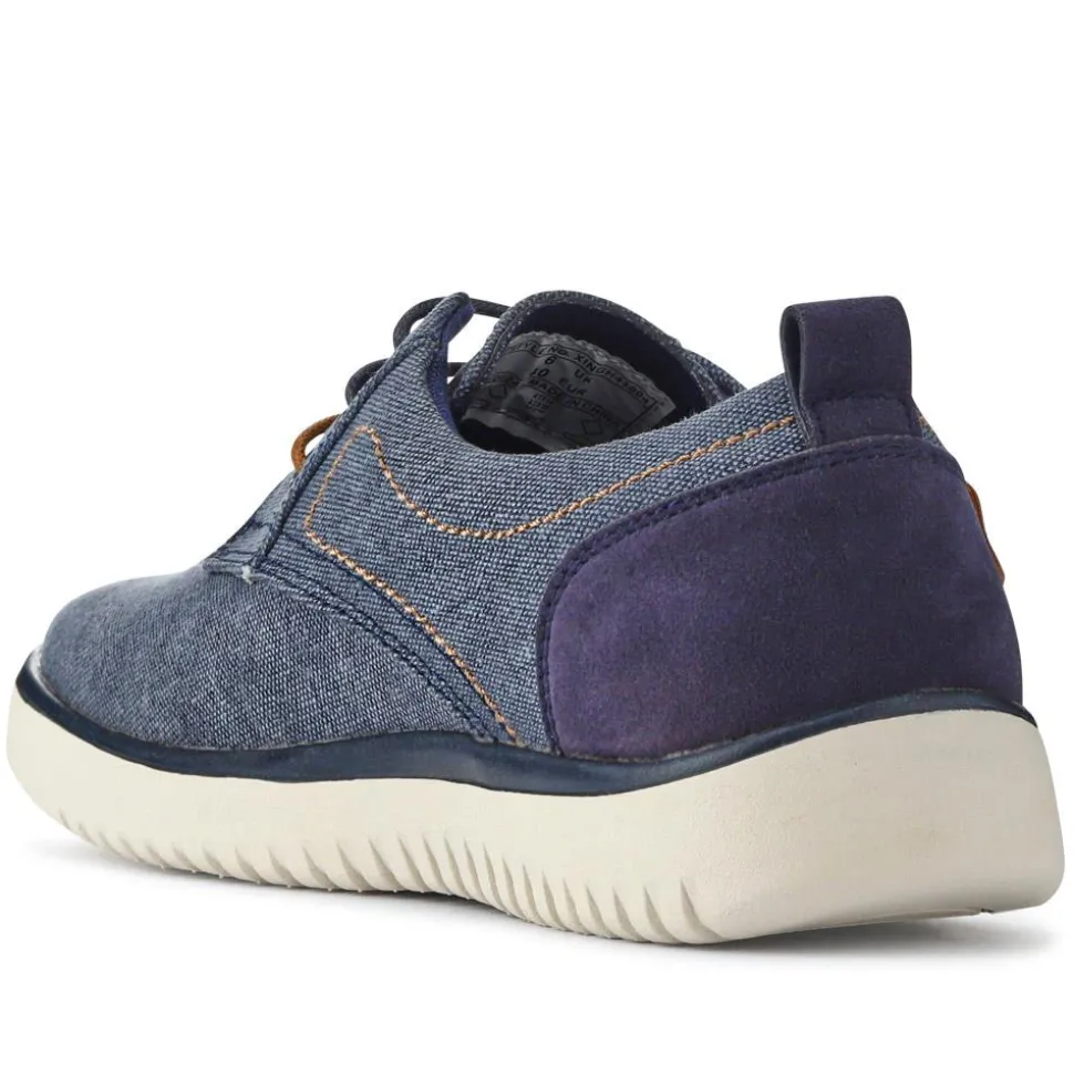 Wide-Fit Fabric Lace-Up Shoes - Navy
