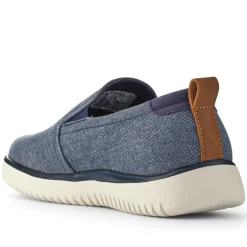 Wide-Fit Fabric Slip-On Shoes - Navy