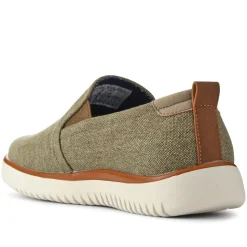 Wide-Fit Fabric Slip-On Shoes - Taupe