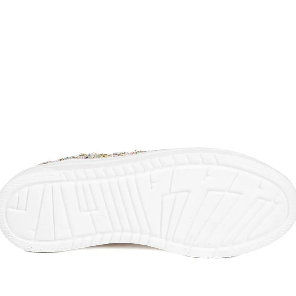 Wide Fit Fabric Zip & Lace Trainers - Multi