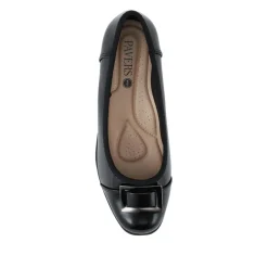 Wide Fit Flexible Wedge Heel Slip On Shoes - Black Patent