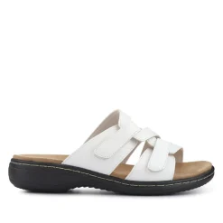 Wide Fit Fully Adjustable Mules - White