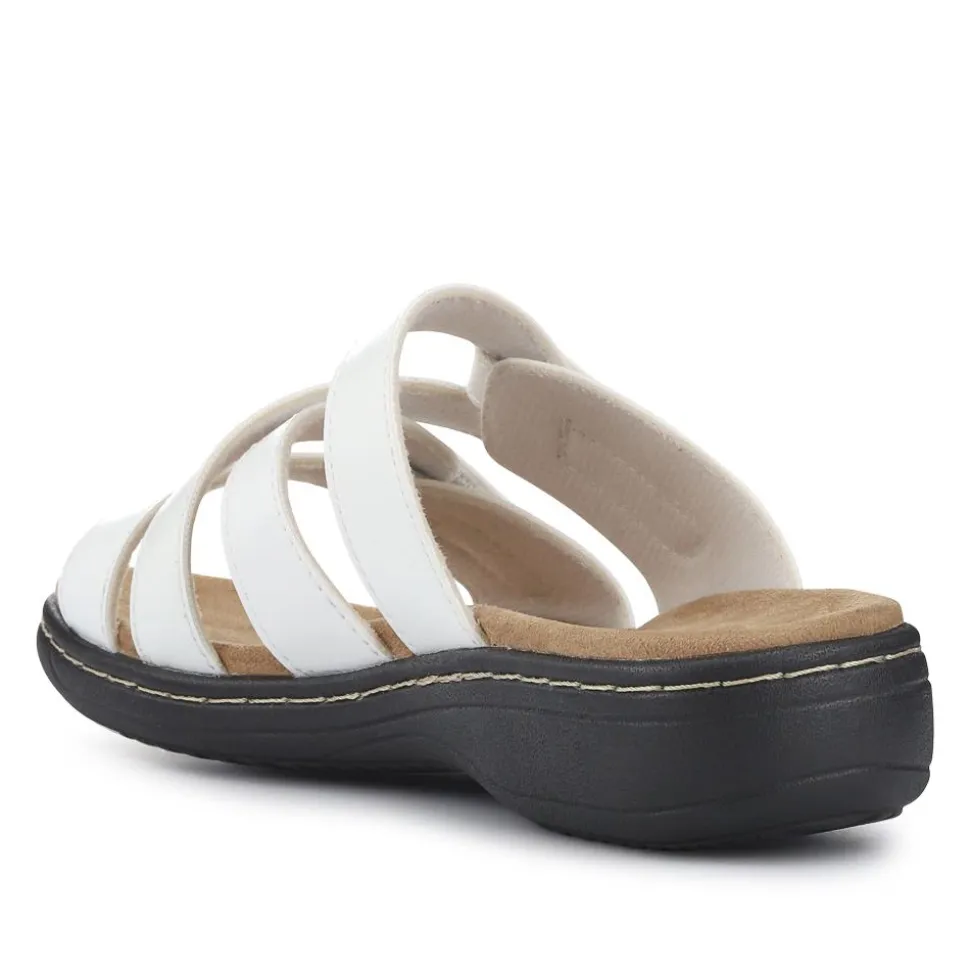 Wide Fit Fully Adjustable Mules - White