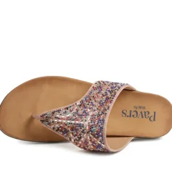 Wide Fit Jewelled Cushioned Toe Post Sandals - Multi