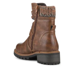 Wide Fit Knitted Cuff Slouch Boots - Tan