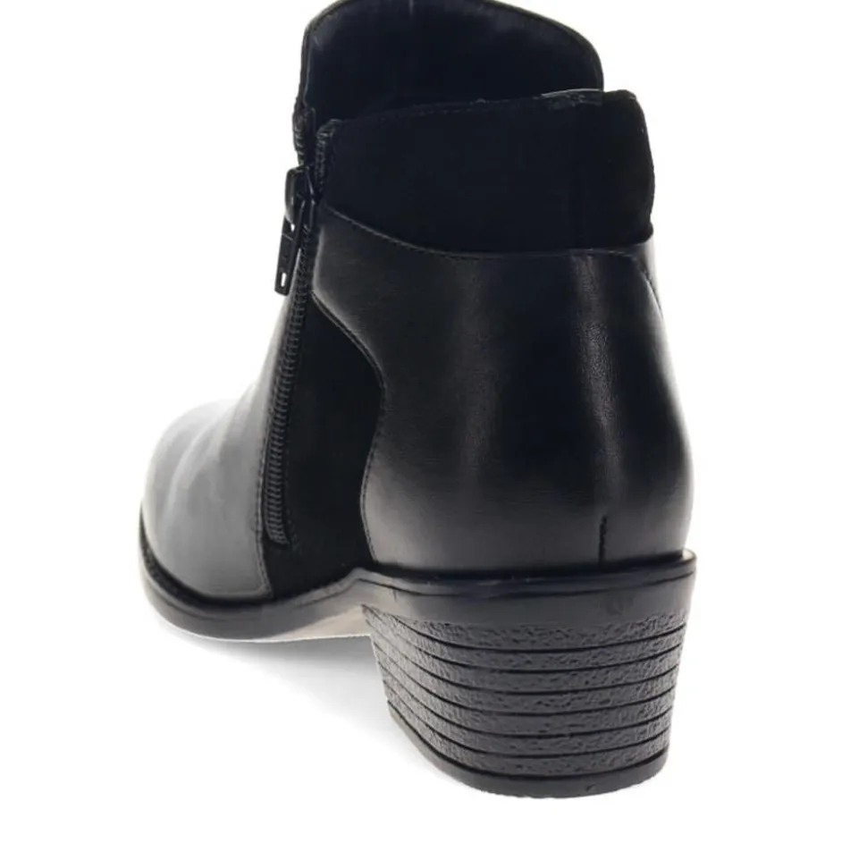 Wide-Fit Lace Detail Ankle Boots - Black
