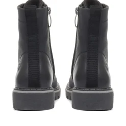 Wide Fit Lace-Up Ankle Boots - Black
