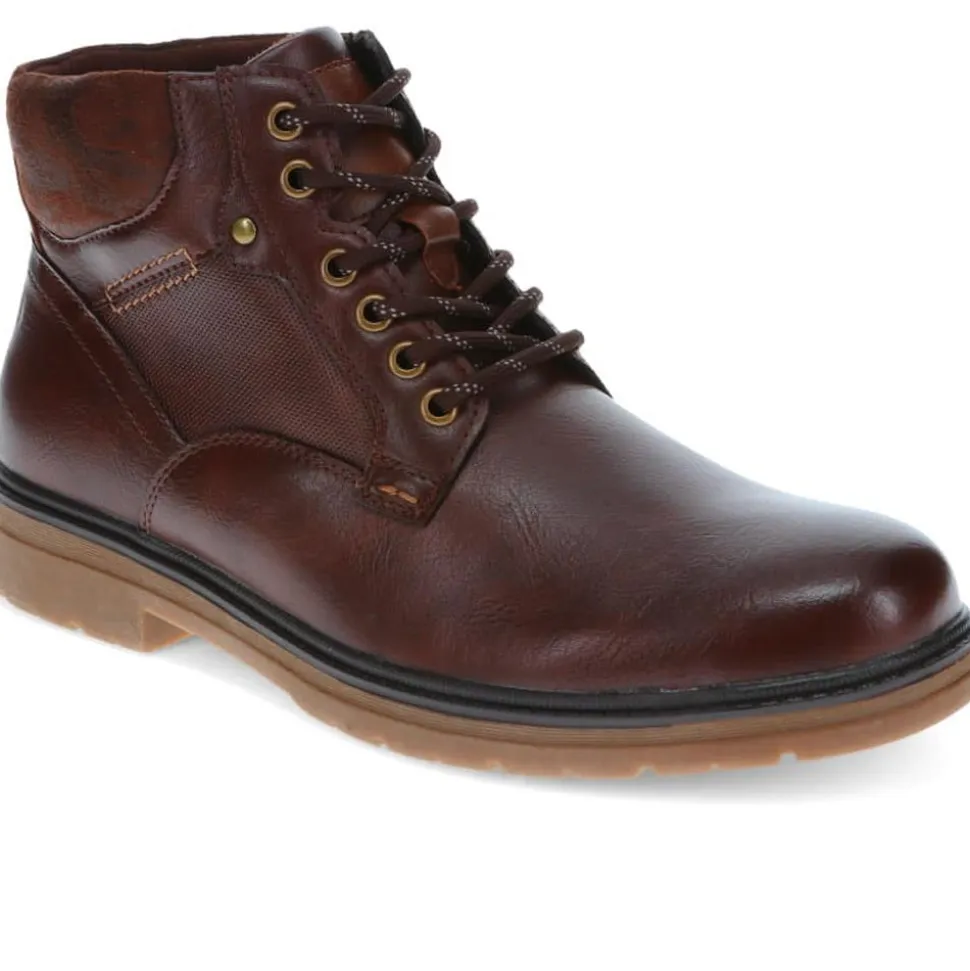 Wide Fit Lace-Up Casual Boots - Dark Brown