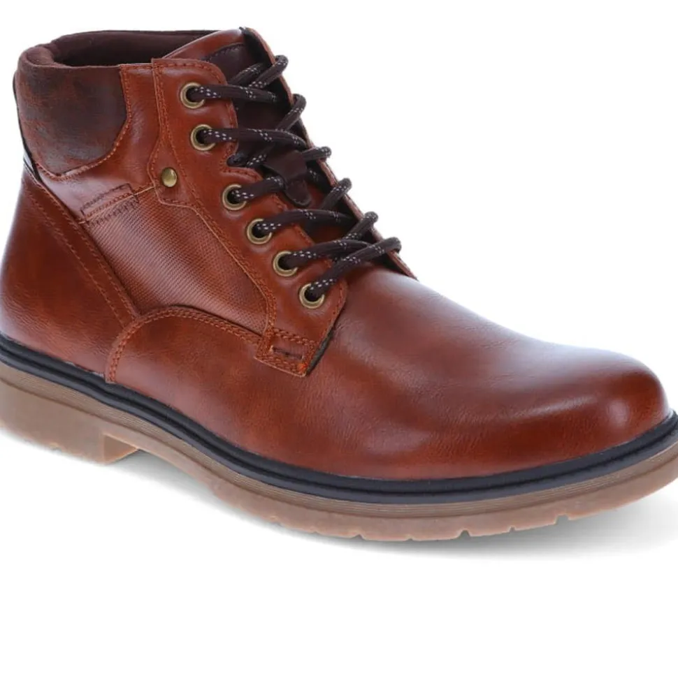 Wide Fit Lace-Up Casual Boots - Tan