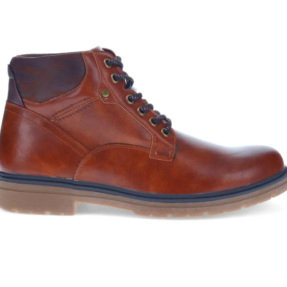 Wide Fit Lace-Up Casual Boots - Tan