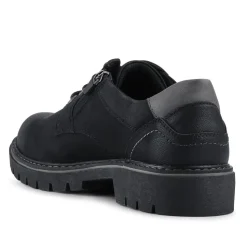 Wide Fit Lace Up Casual Shoes - Black