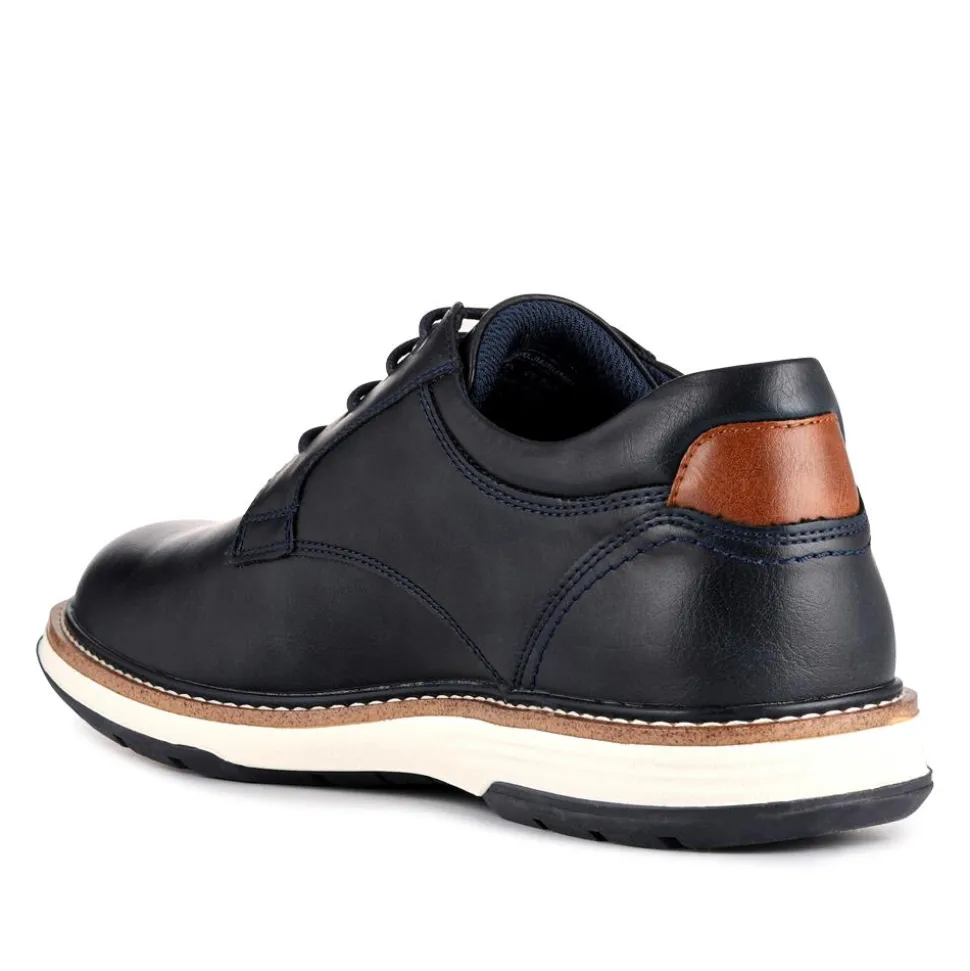 Wide Fit Lace-Up Casual Shoes - Navy