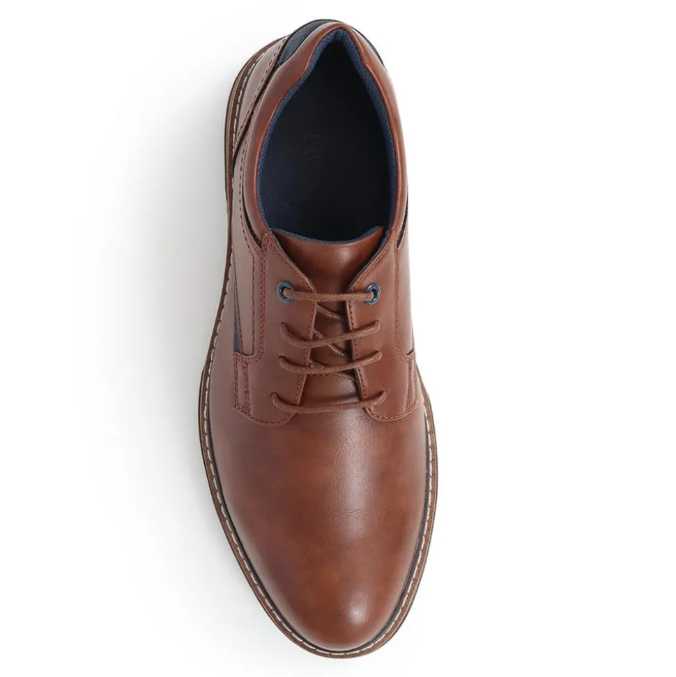 Wide Fit Lace-Up Casual Shoes - Tan