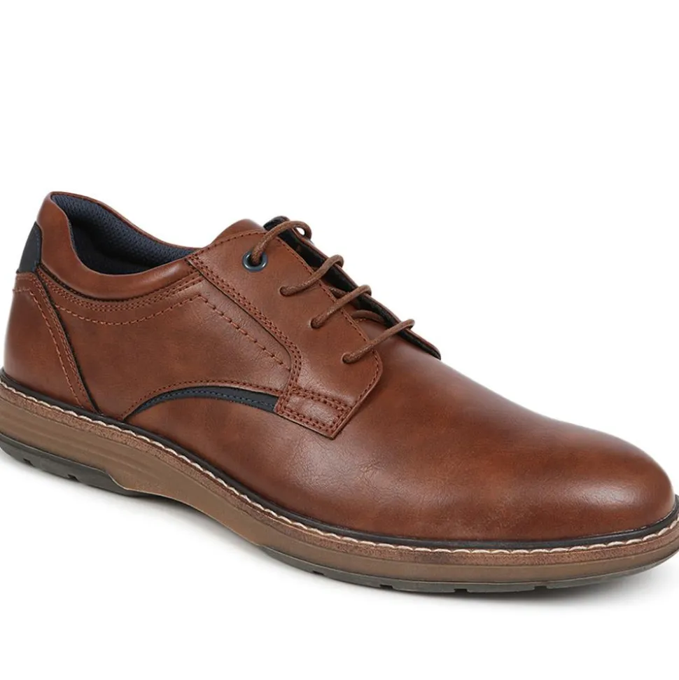 Wide Fit Lace-Up Casual Shoes - Tan