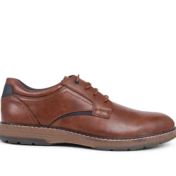 Wide Fit Lace-Up Casual Shoes - Tan
