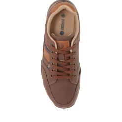 Wide Fit Lace Up Casual Trainers - Brown Multi