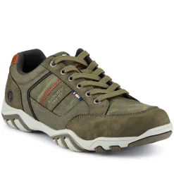 Wide Fit Lace Up Casual Trainers - Khaki