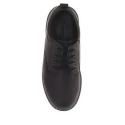 Wide Fit Lace Up Leather Shoes - Black