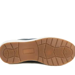 Wide Fit Lace Up Shoes with Functional Zip - Navy